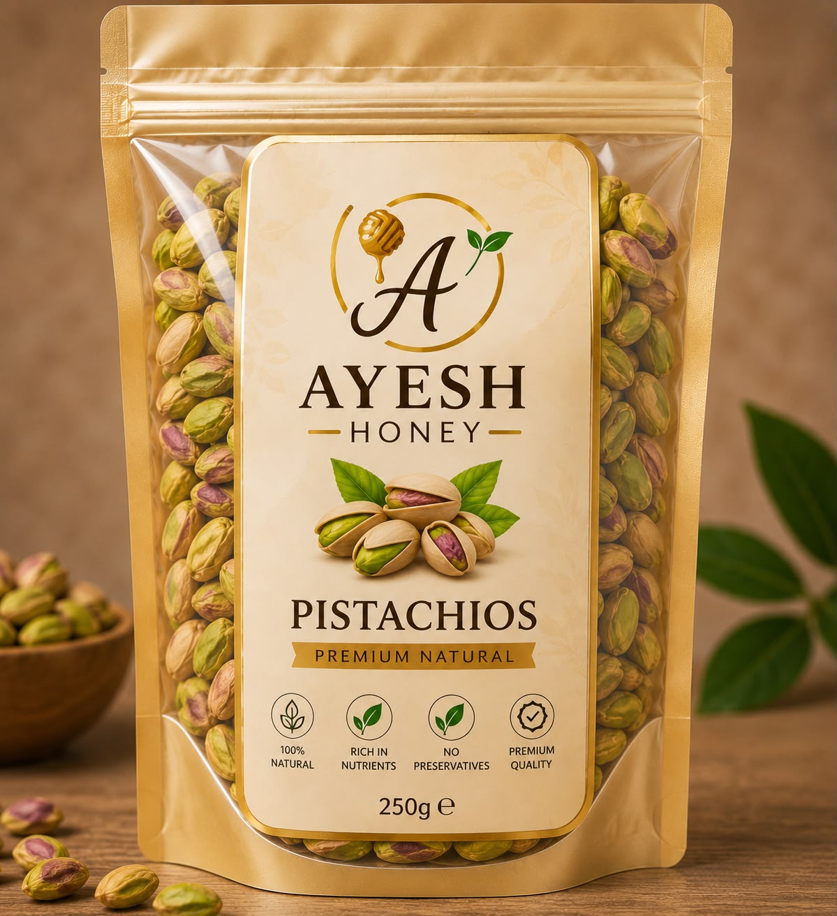 Premium Quality Pistachios – 250g | Ayesh Honey